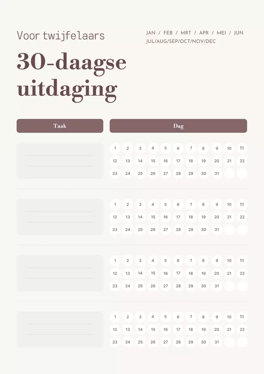 Beige Eenvoudige Agenda Planner