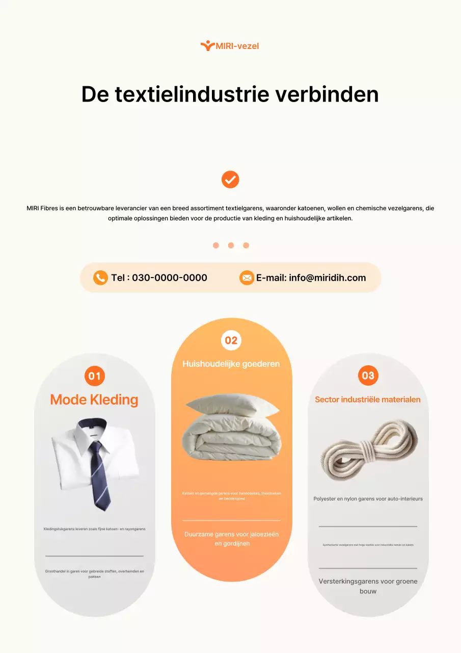 Promotie van de moderne textielindustrie in oranje