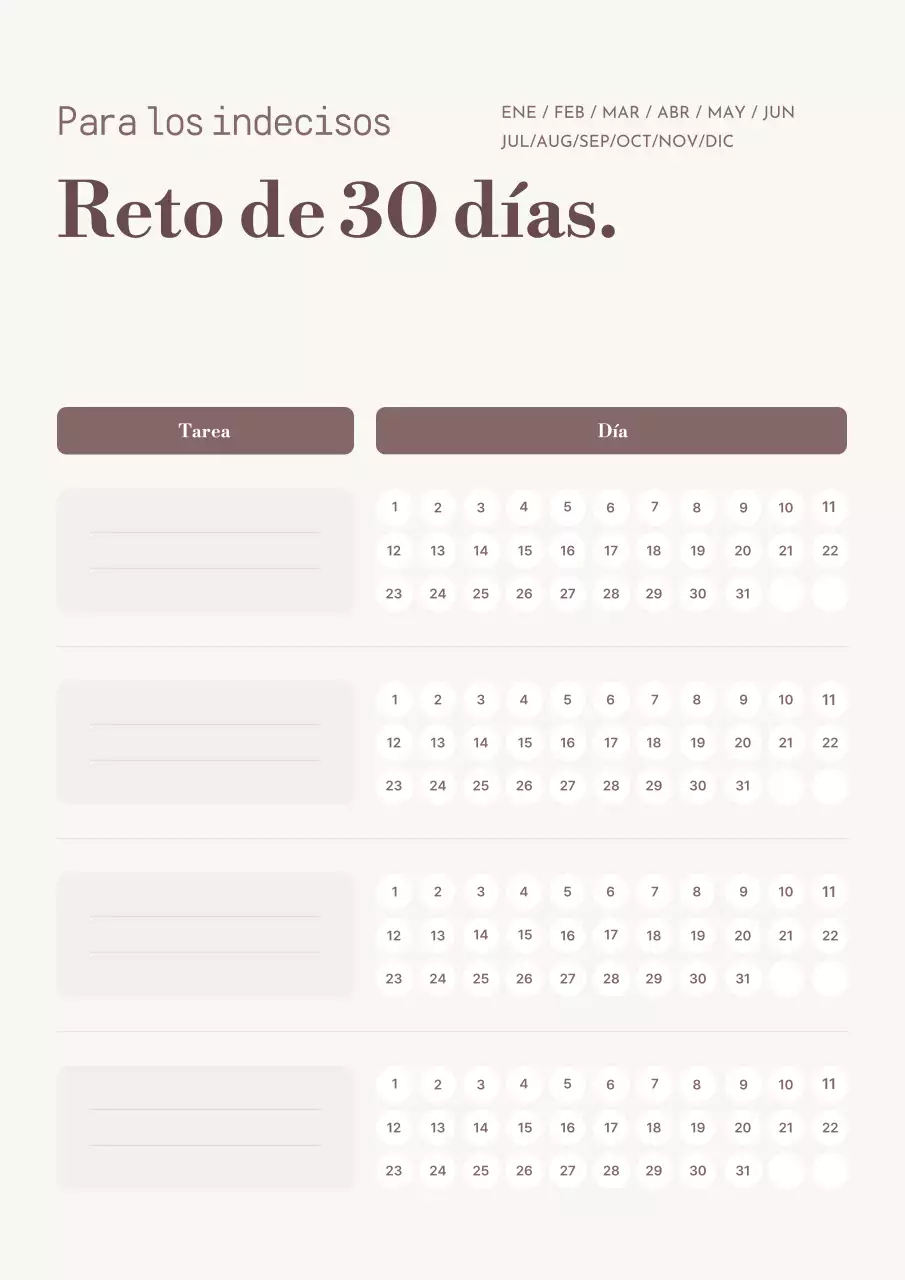 Planificador diario sencillo beige