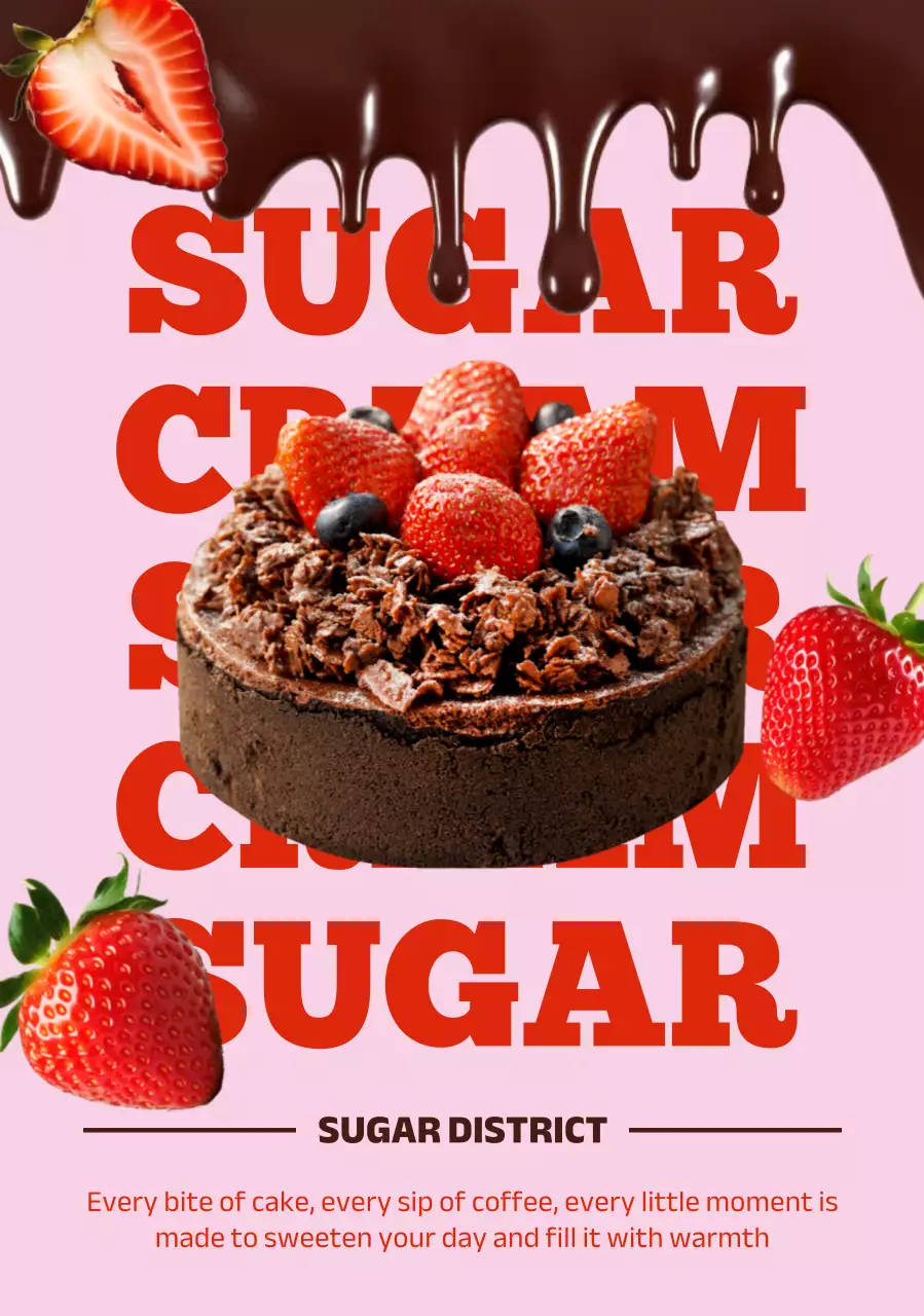 핑크 팝 디저트 광고