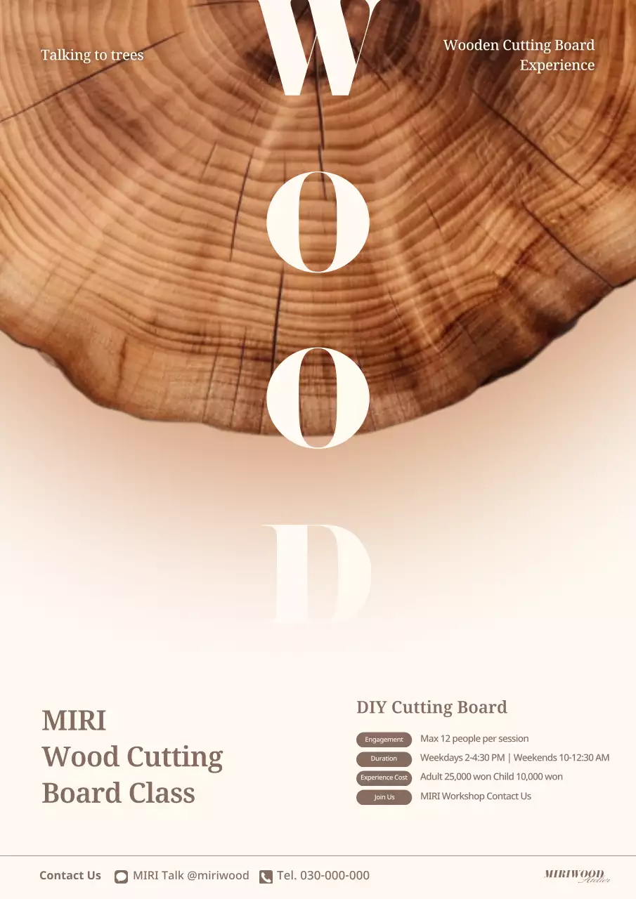 quảng cáo lớp học DIY mộc mạc bằng gỗ