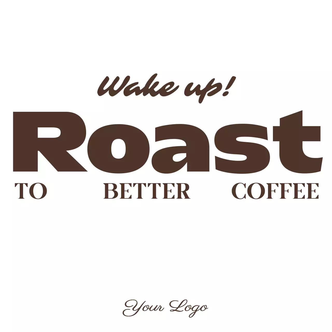 茶色 シンプル コーヒー ロゴ ボールドテキスト