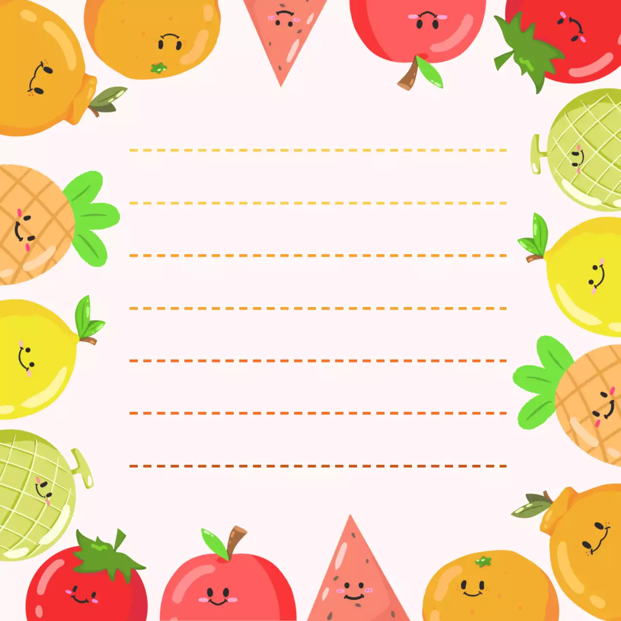 연보라 아기자기한 과일 프레임