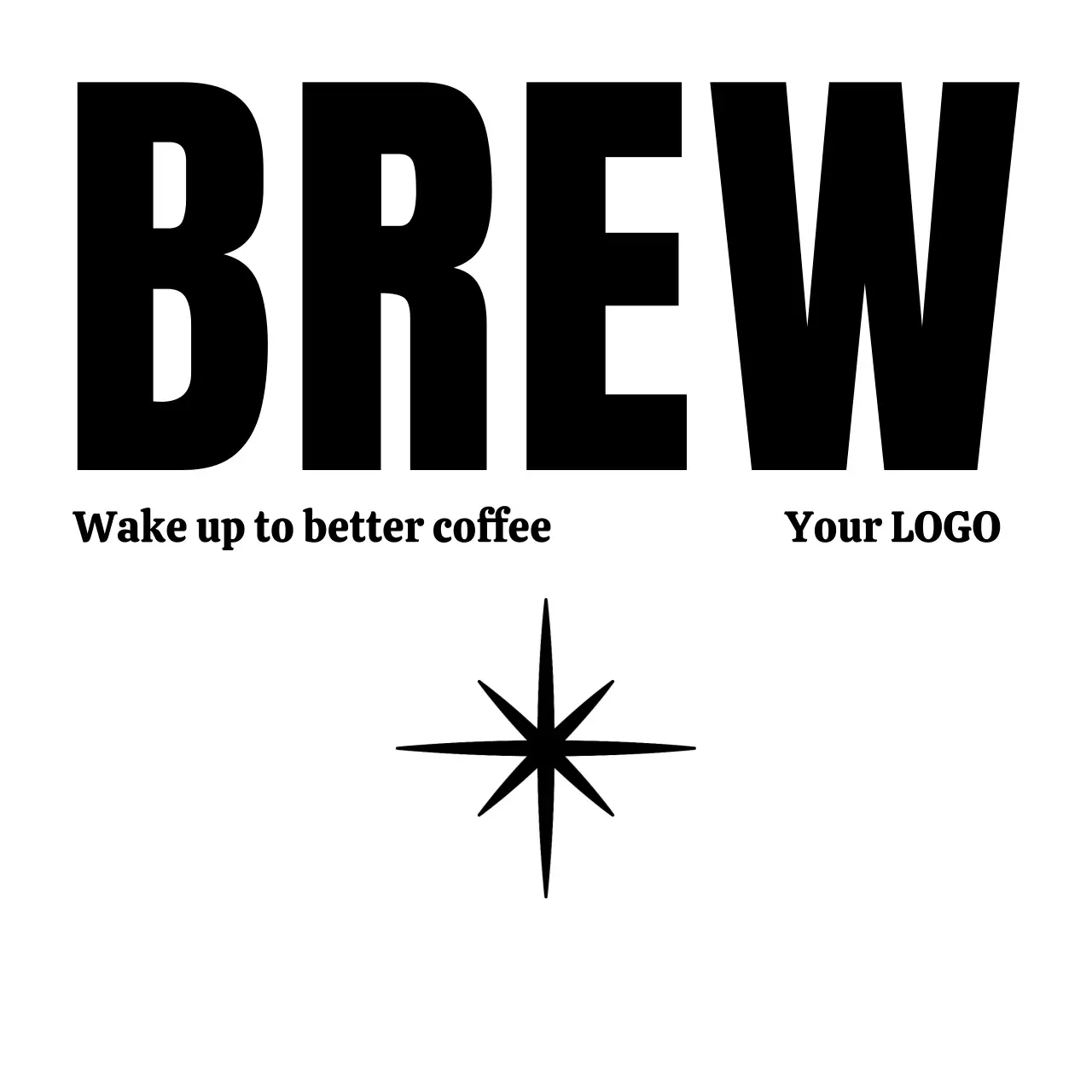 黒 シンプル コーヒー ロゴ ボールドテキスト