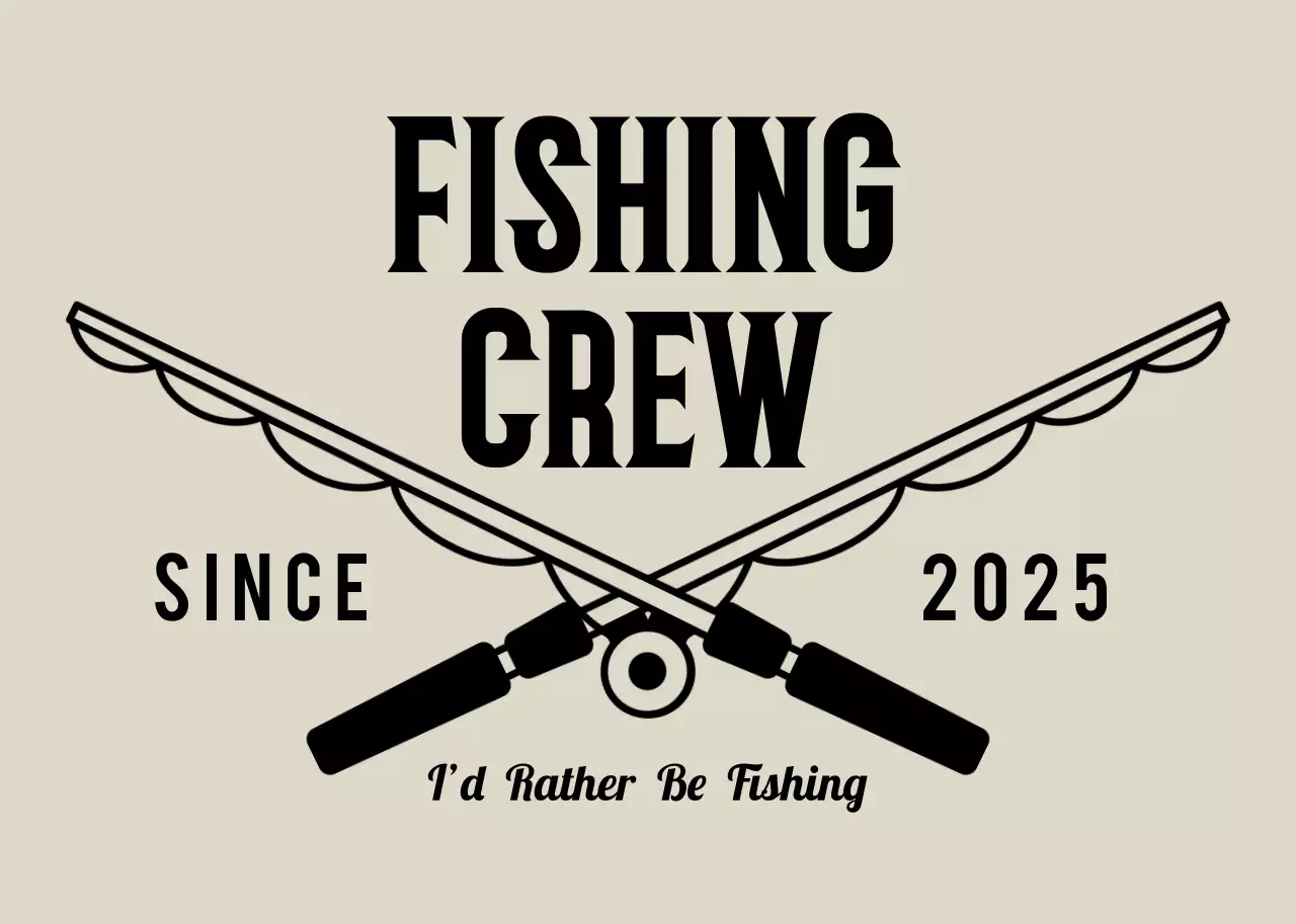 ベージュ クラシック 釣り ロゴ 釣り