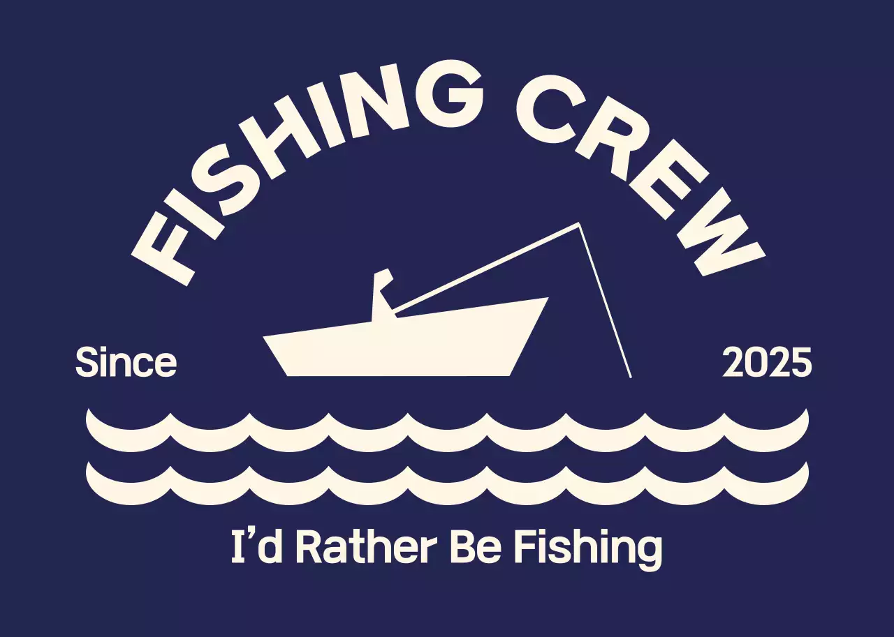 ネイビー シンプル 釣り ロゴ 釣り
