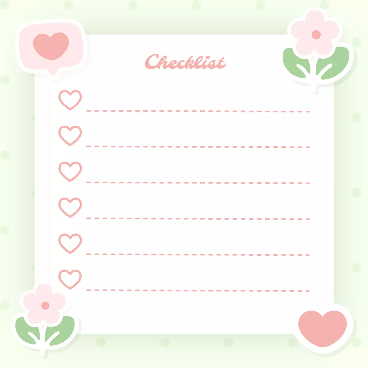 Perencana Daftar Periksa Bunga Merah Muda