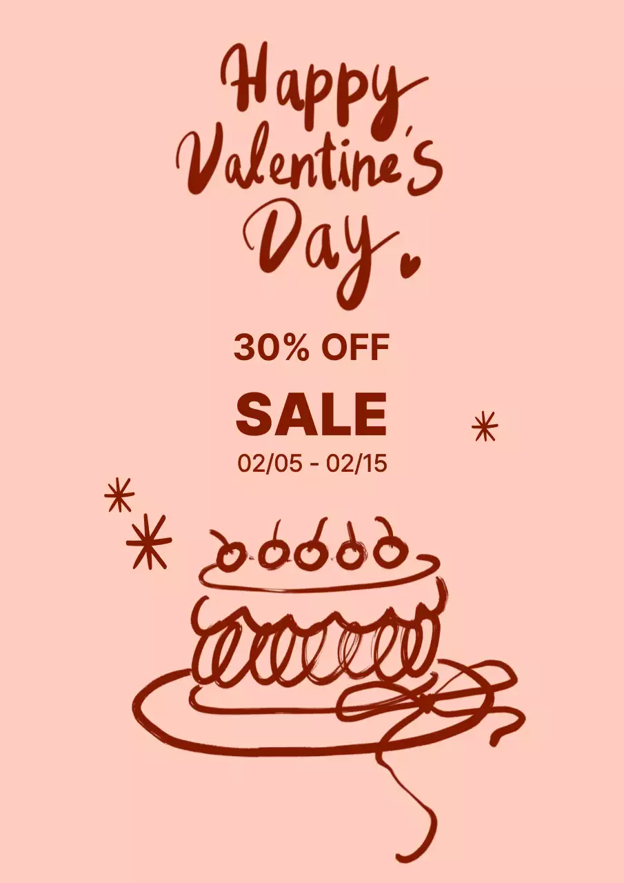 핑크 심플 발렌타인데이 할인