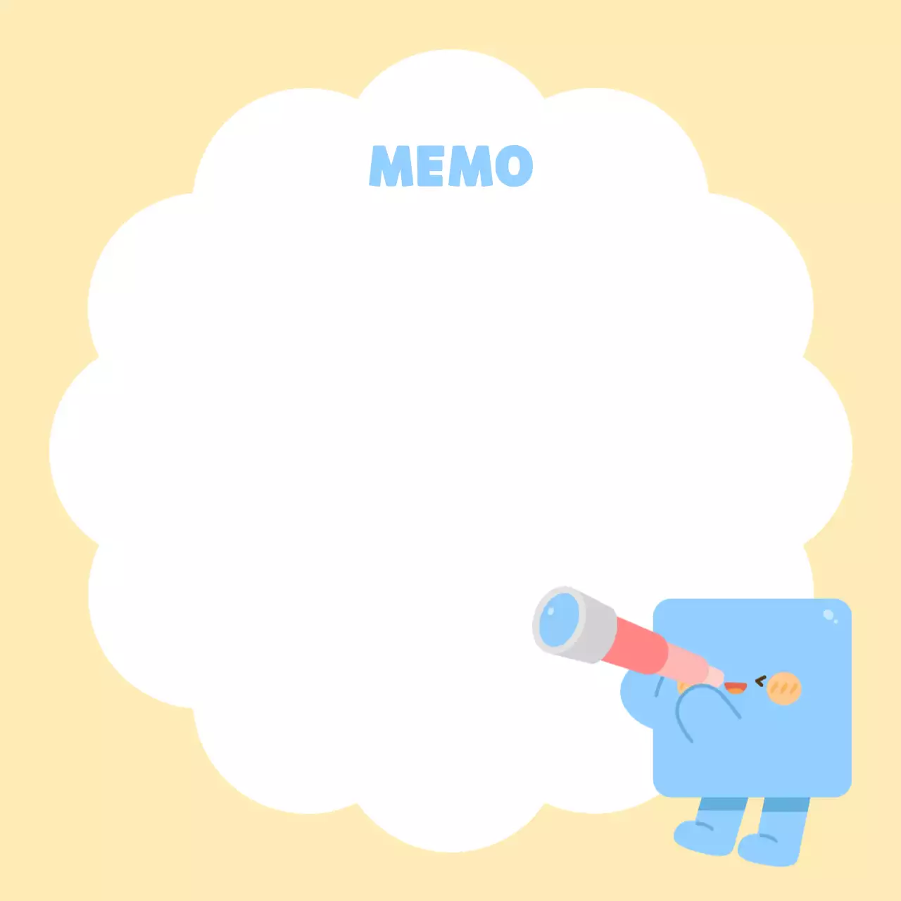 베이지 아기자기한 메모지 문구