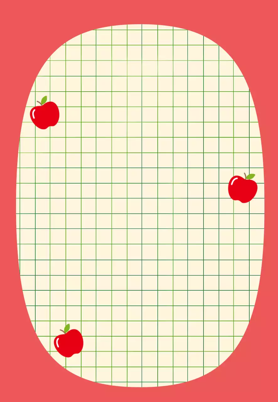 빨강 심플 과일 메모노트