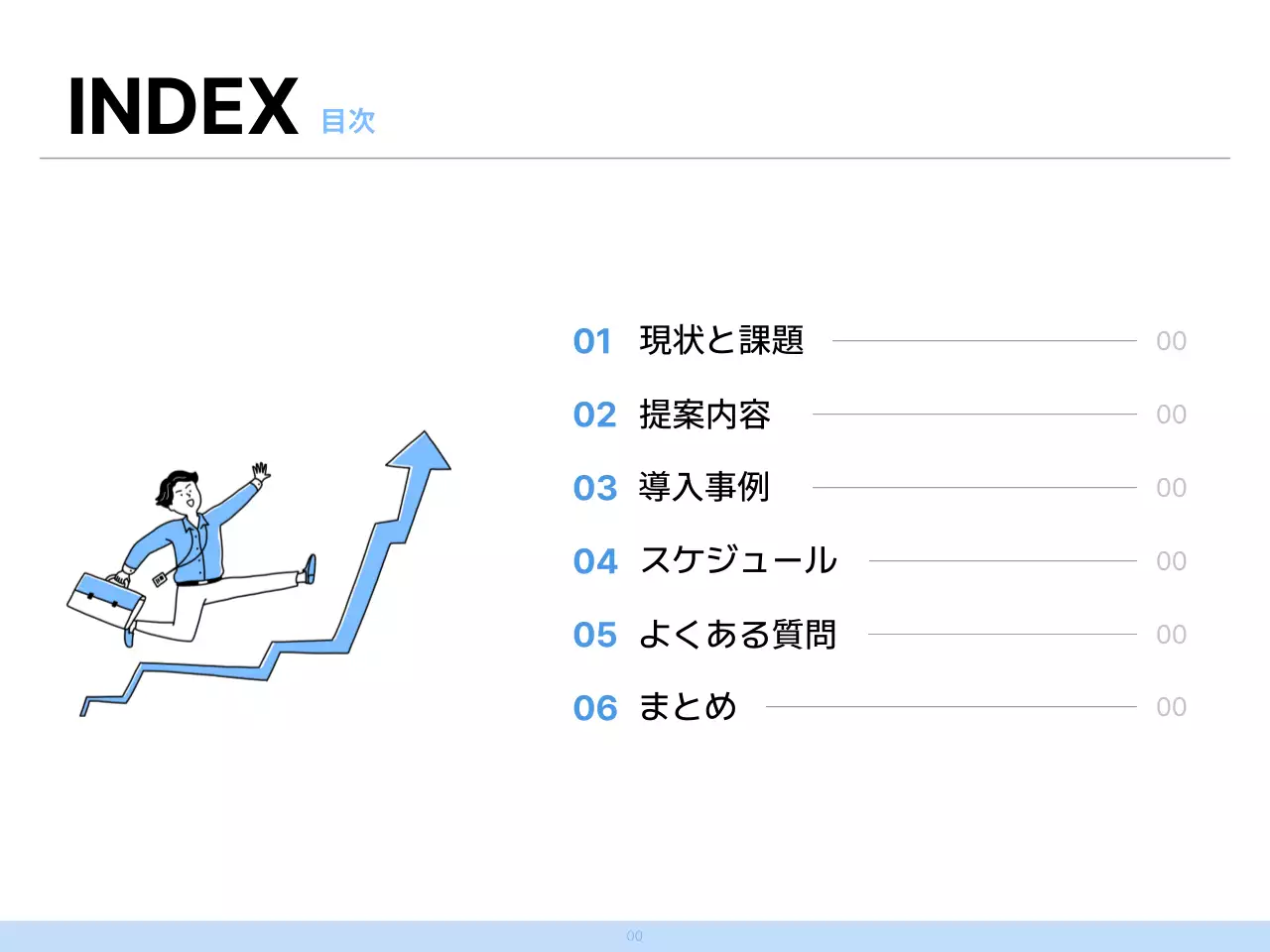 青 シンプル ビジネス 提案書 プレゼンテーション