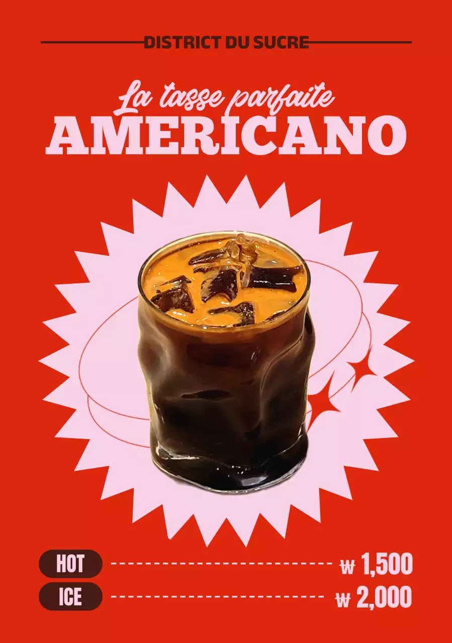 Publicité pour un café rétro rouge