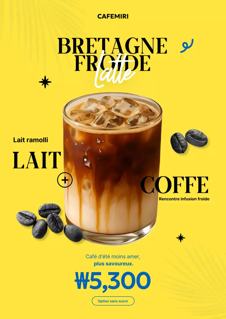 Publicité moderne pour le café jaune