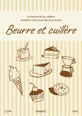 Publicité vintage beige pour desserts