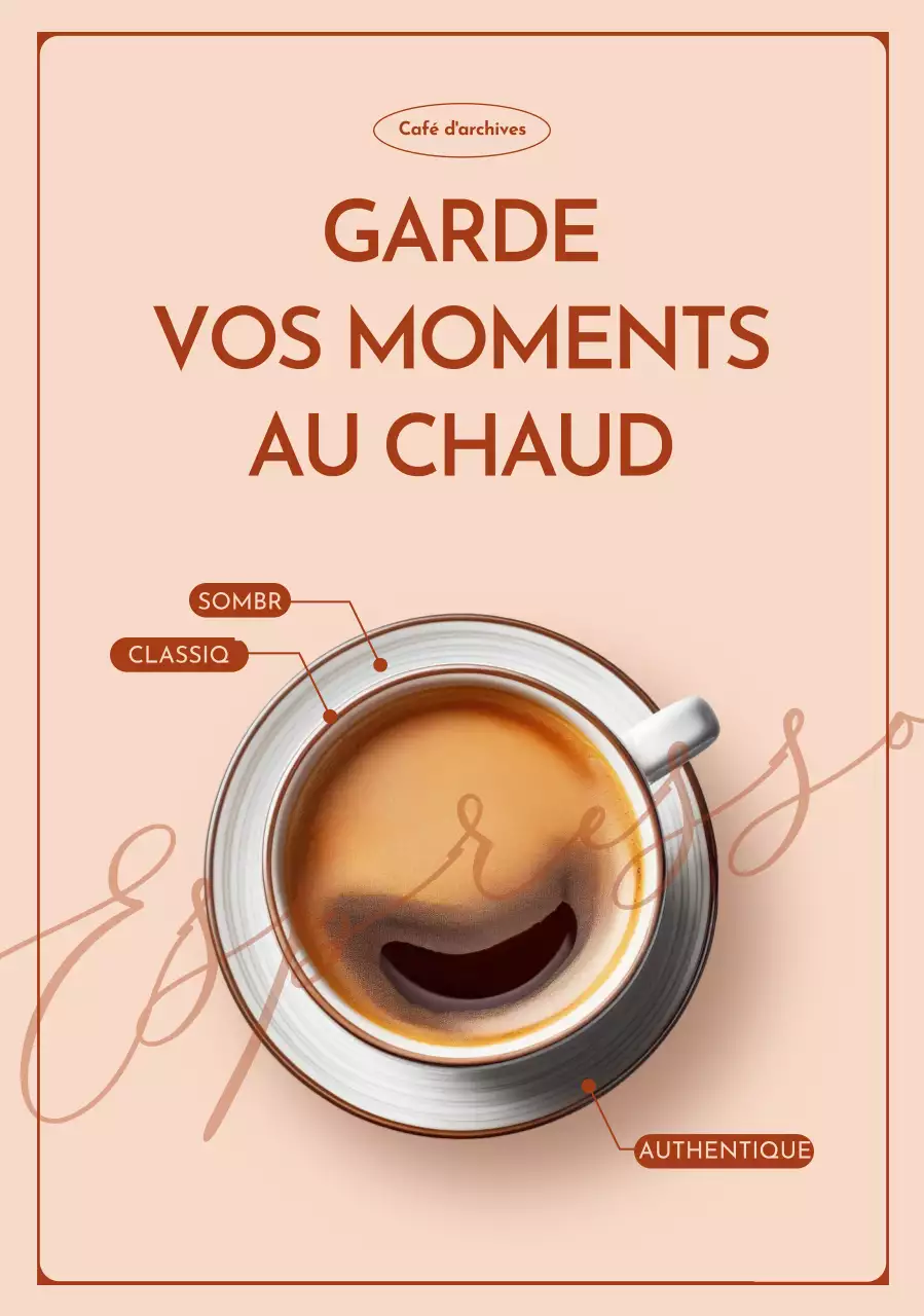 Publicité pour le café classique beige