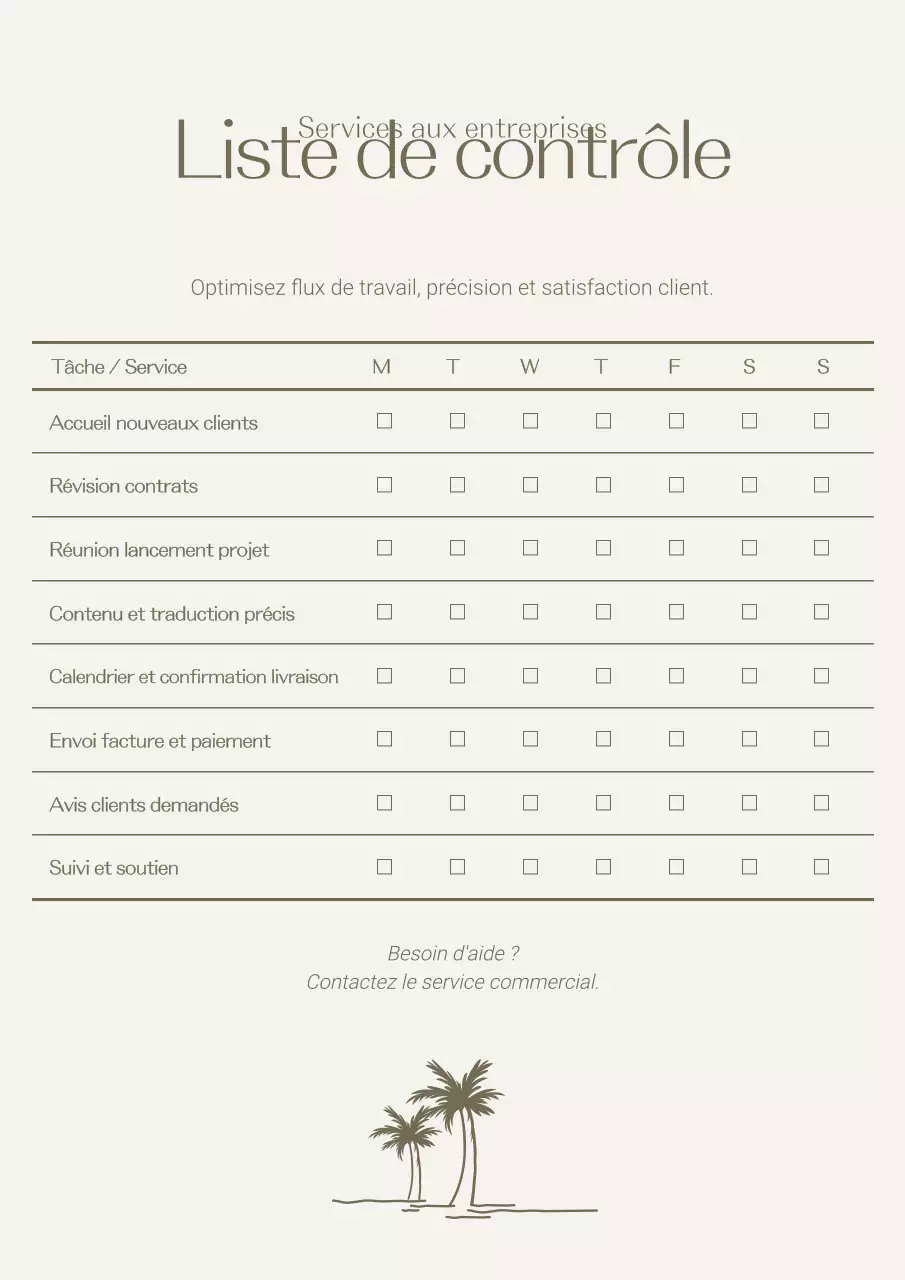 Affiche Web minimaliste beige avec liste de contrôle pour les entreprises