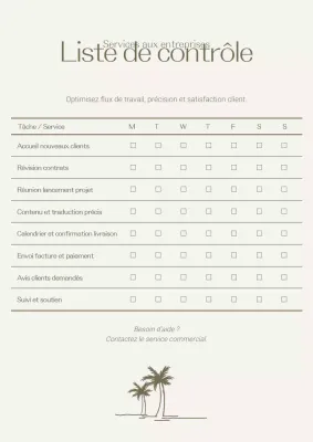 Affiche Web minimaliste beige avec liste de contrôle pour les entreprises