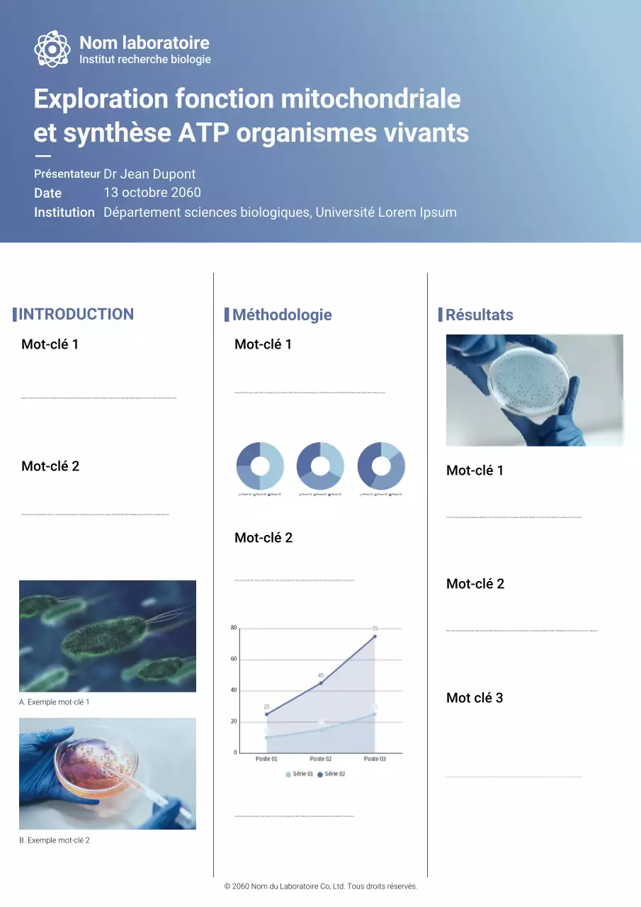 Affiche Web de présentation de la biologie moderne bleue