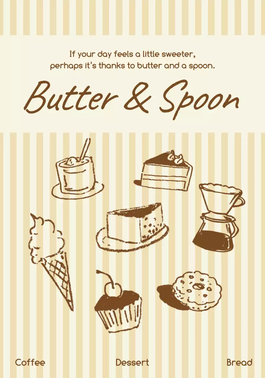 Quảng cáo món tráng miệng cổ điển màu be