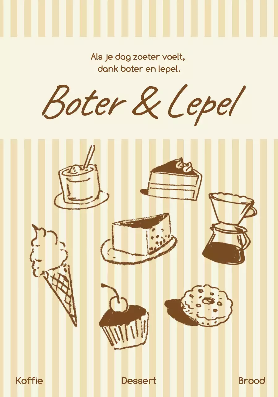Beige Vintage Dessert Advertentie