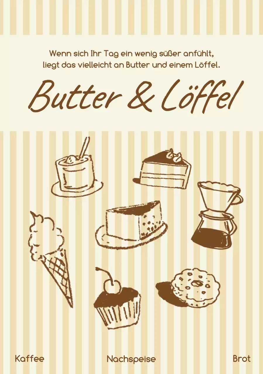 Beige Vintage Dessert Werbung