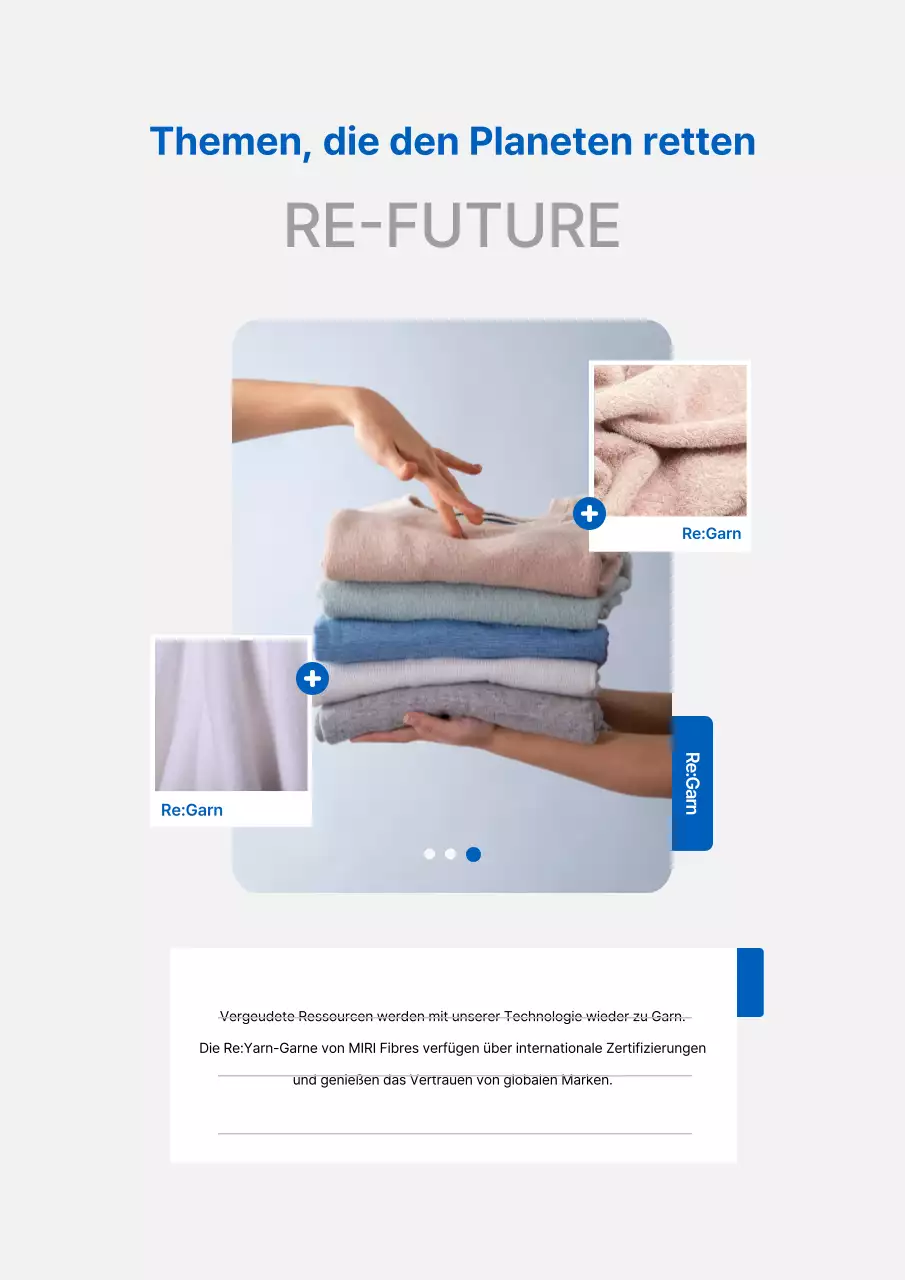 Blaue, moderne, umweltfreundliche Produktwerbung