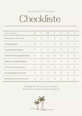 Beiges minimales Business-Checklisten-Web-Poster