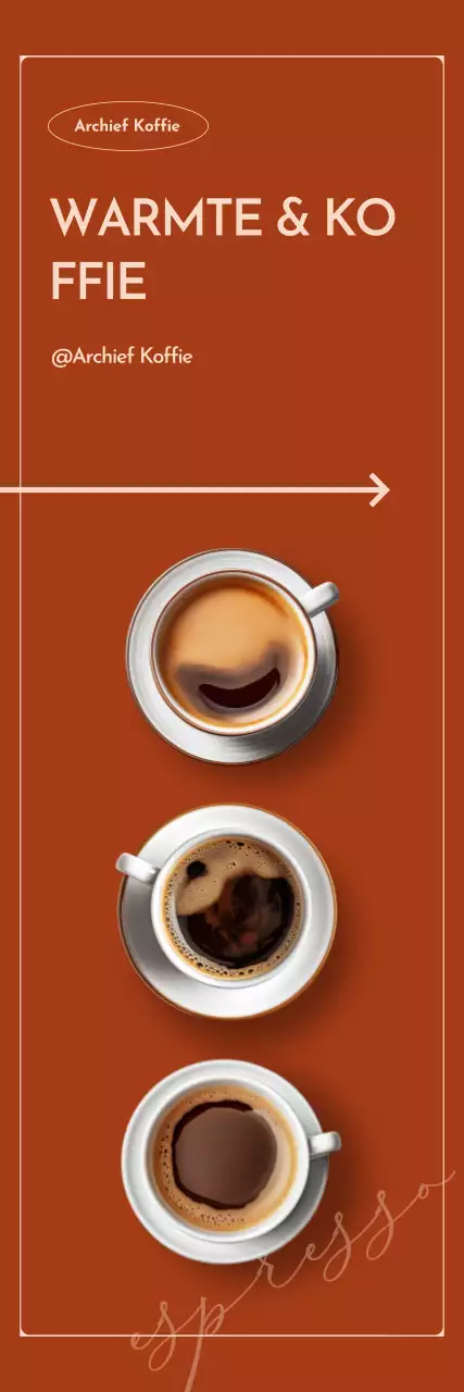 Bruine moderne koffie advertentie