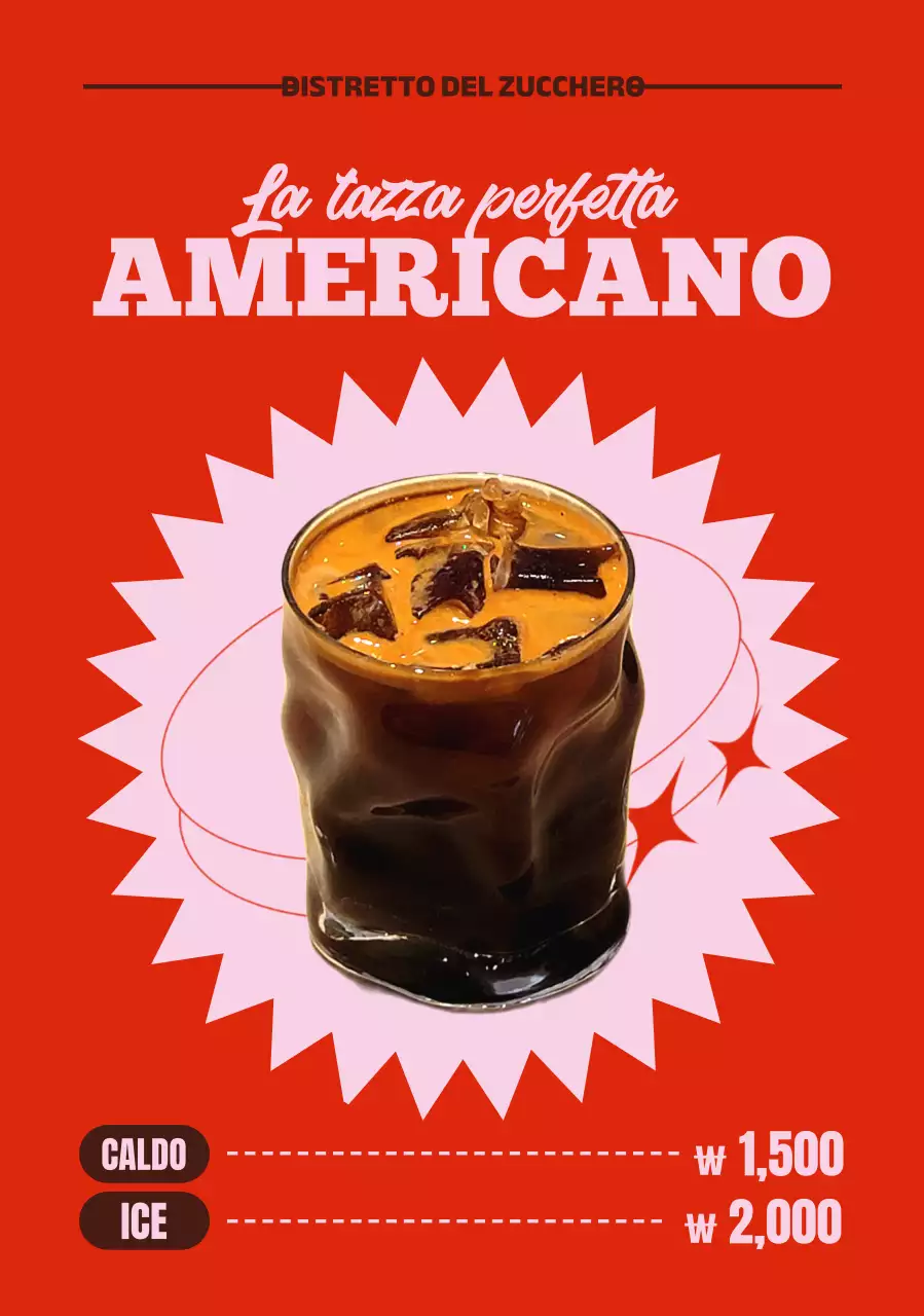 Pubblicità del caffè retrò rosso