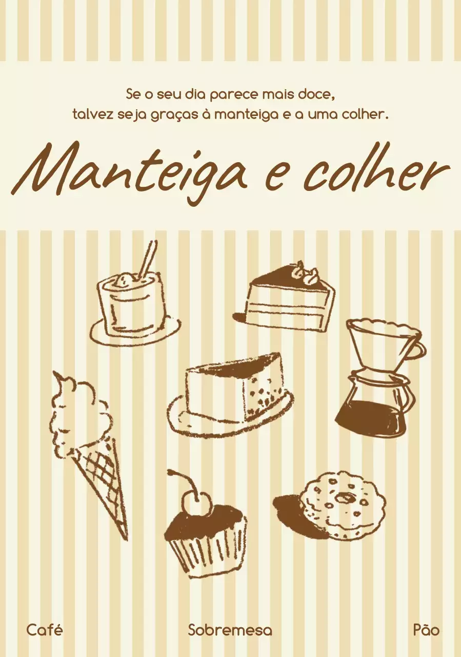 Anúncio de sobremesa vintage bege