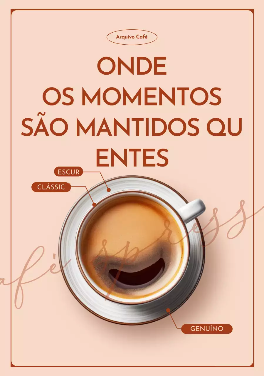 Anúncio de café clássico bege