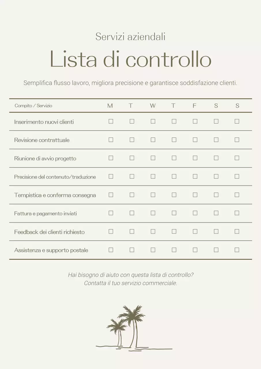 Poster Web con checklist aziendale minimale beige