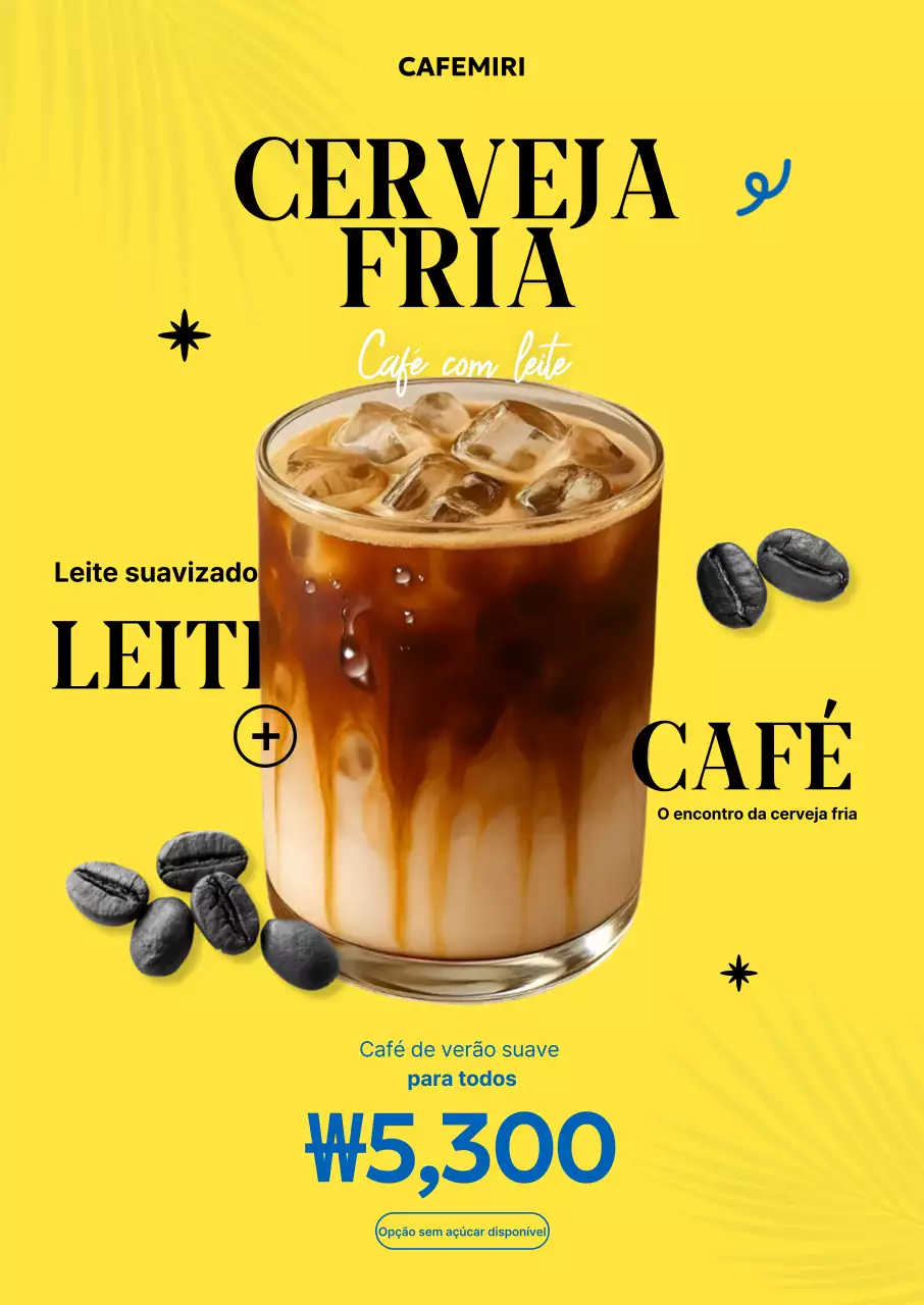 Anúncio de café moderno amarelo