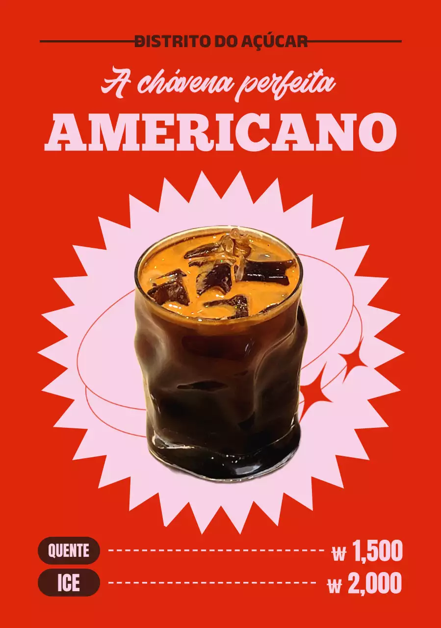 Anúncio de café retrô vermelho