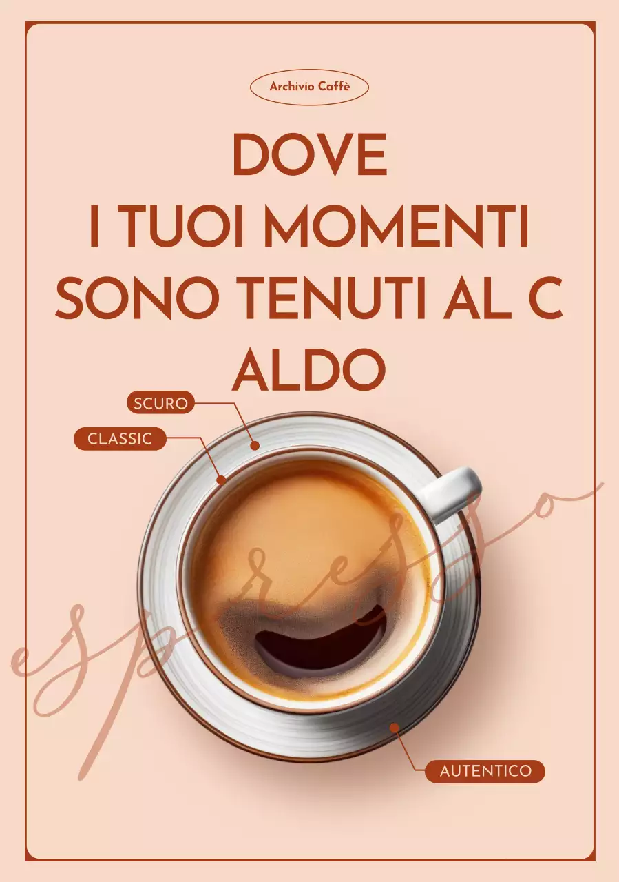 Pubblicità del caffè classico beige