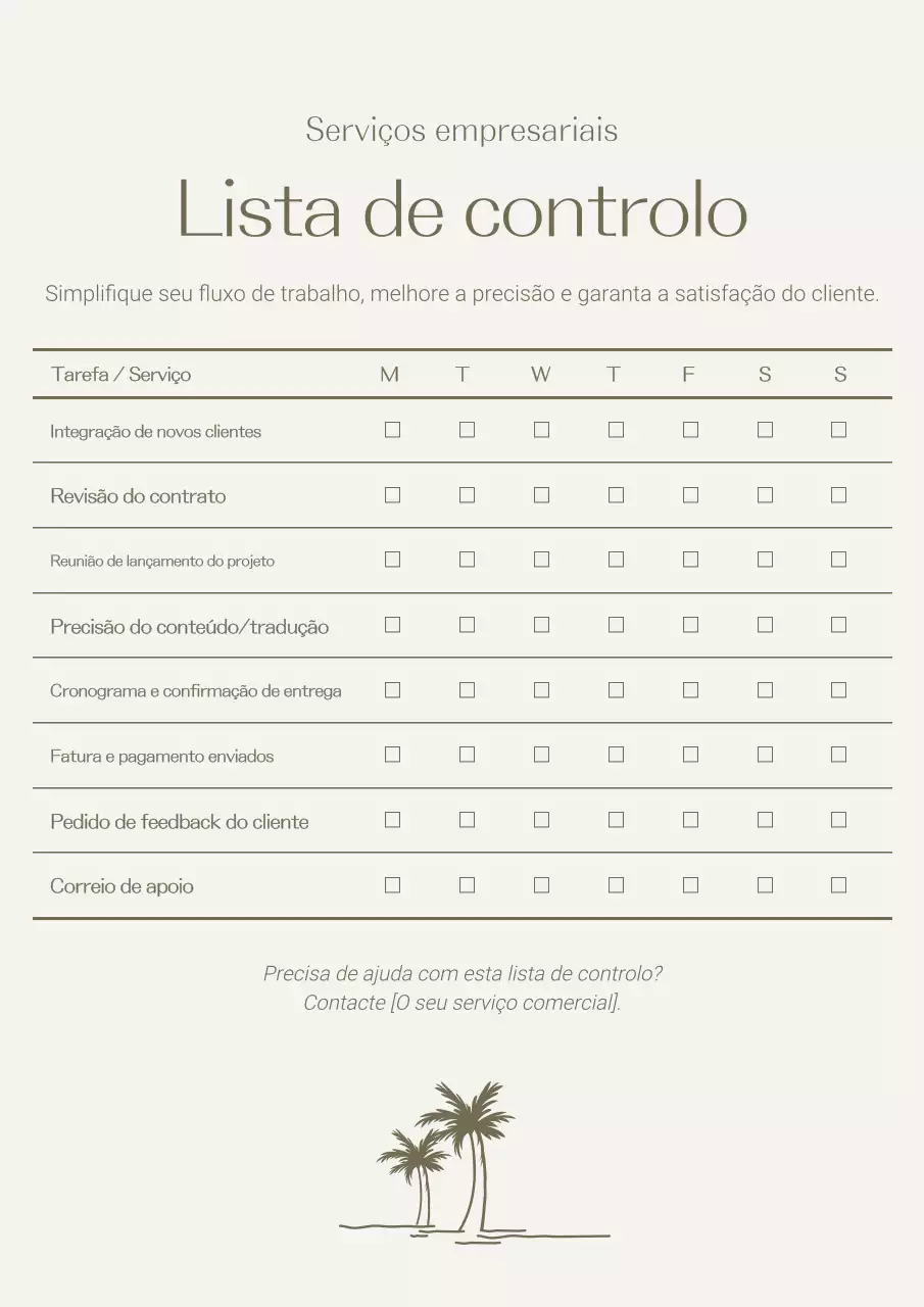 Pôster da Web com lista de verificação empresarial minimalista bege