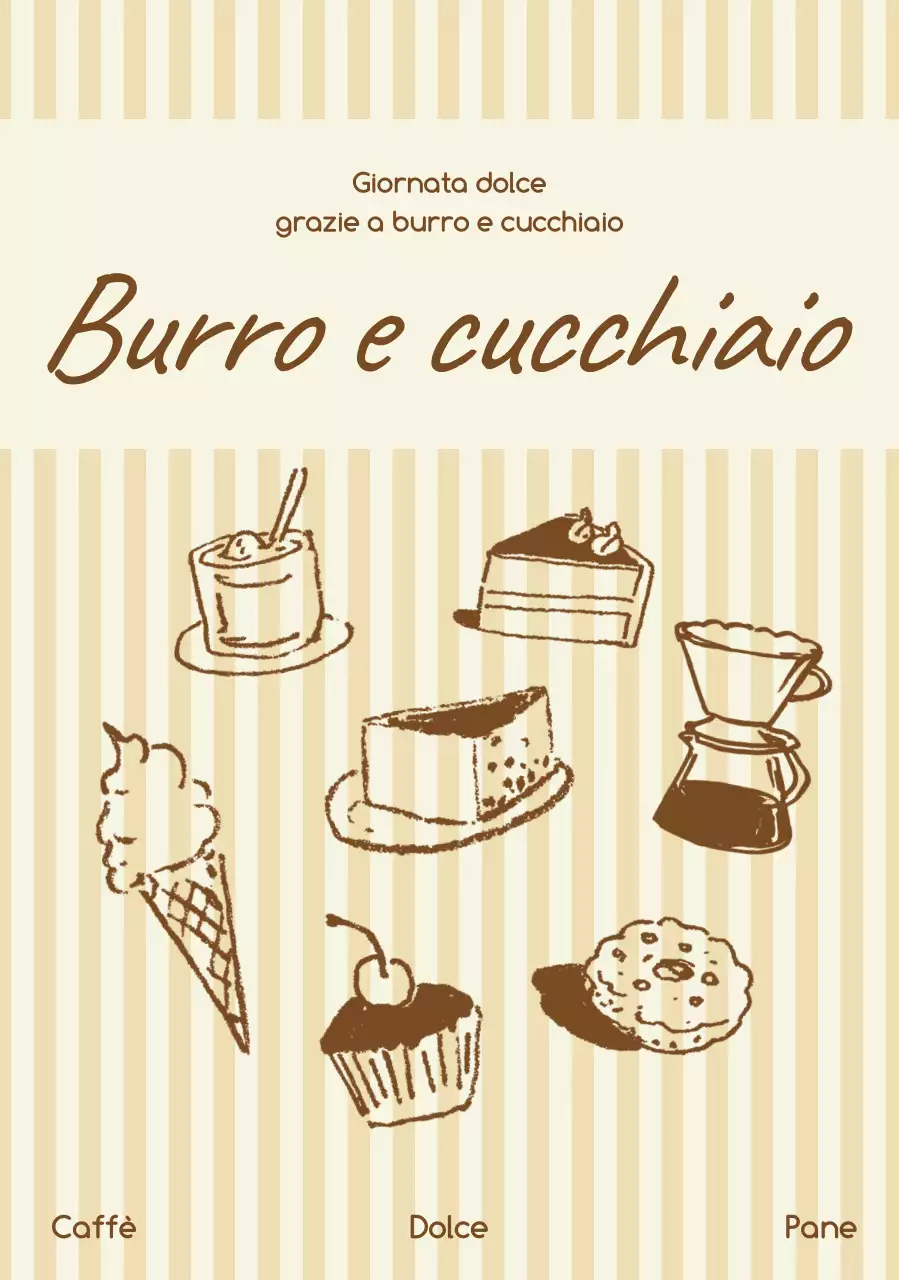 Pubblicità di dessert vintage beige