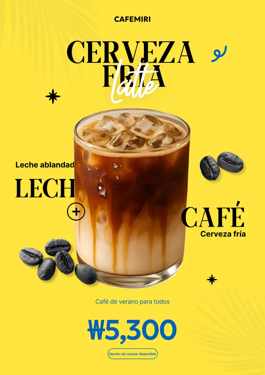 Anuncio de café moderno amarillo