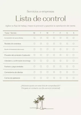 Póster web con lista de verificación empresarial minimalista en beige