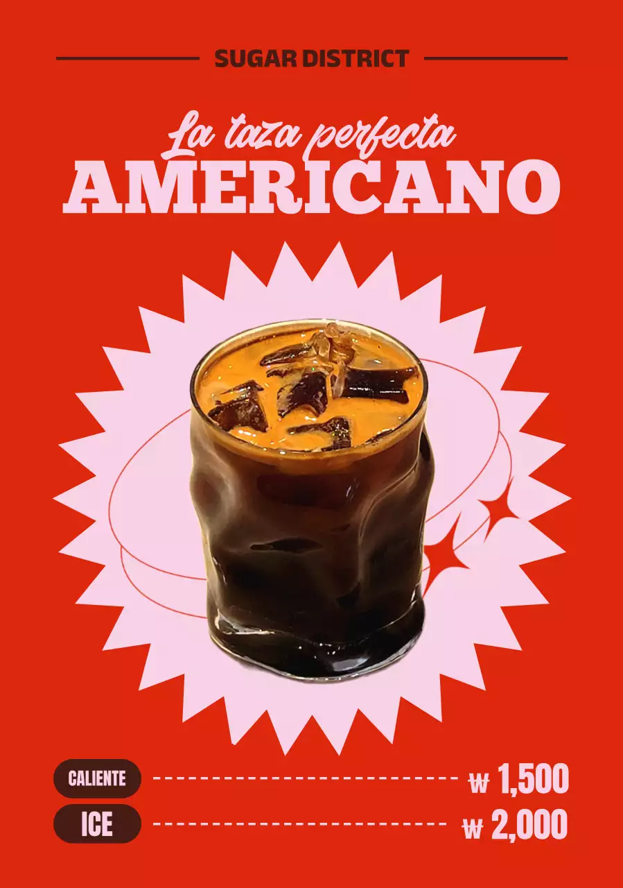 Anuncio de café retro rojo