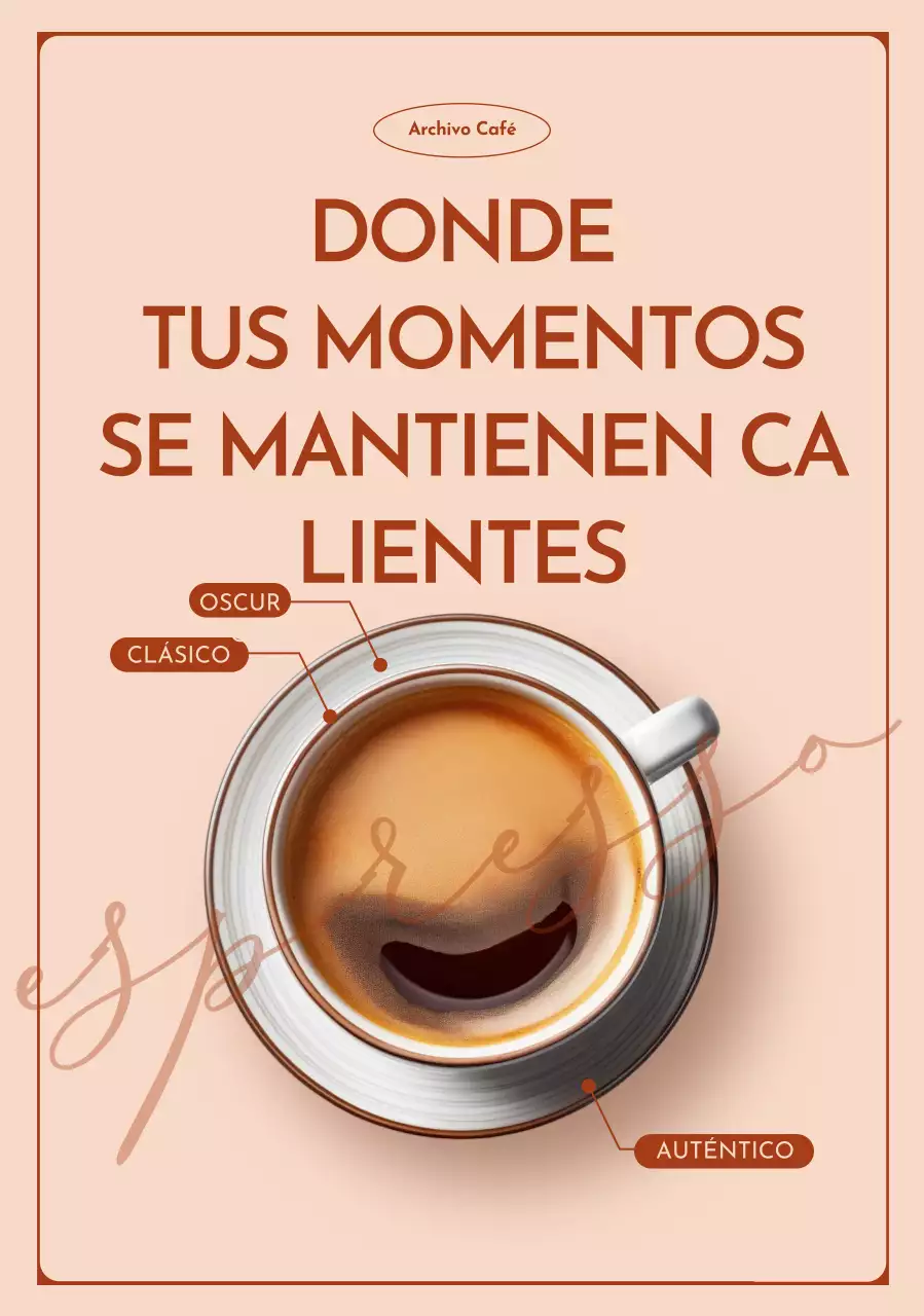Anuncio de café clásico beige
