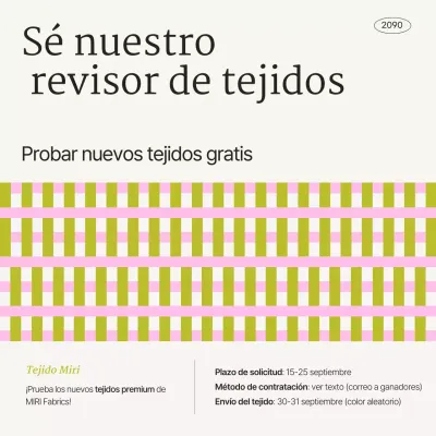 Promoción de reclutamiento del grupo de experiencia en telas modernas de Beige