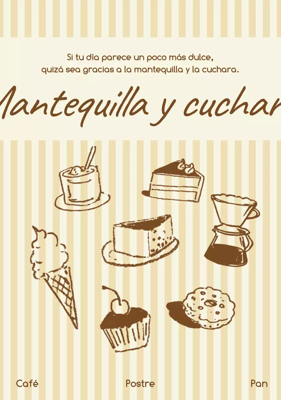 Anuncio de postre vintage beige