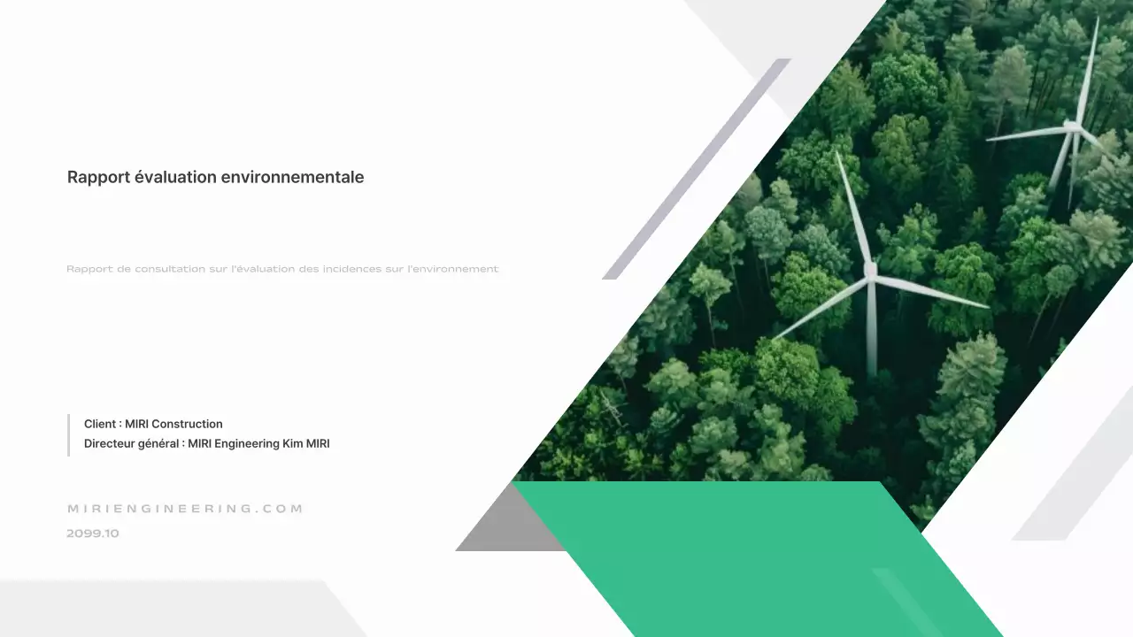 Rapport sur l'environnement vert et moderne