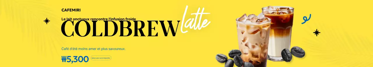 Publicité moderne pour le café jaune