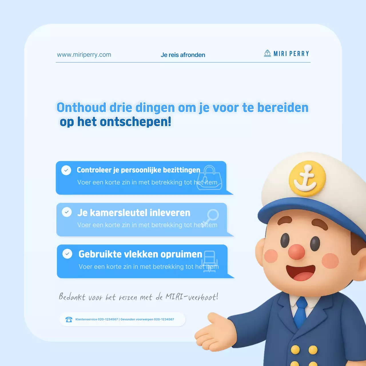 Hemelsblauwe schattige reisadvertentie