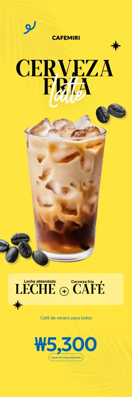 Anuncio de café moderno amarillo