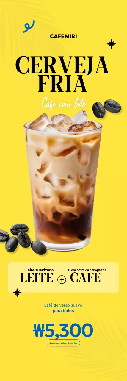 Anúncio de café moderno amarelo