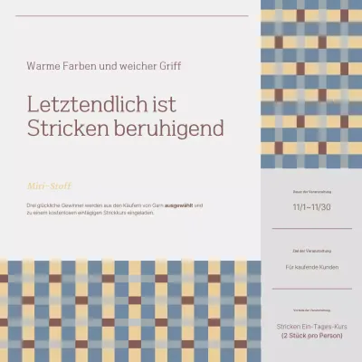 Beiges Simple Knitting Room Event-Aktion
