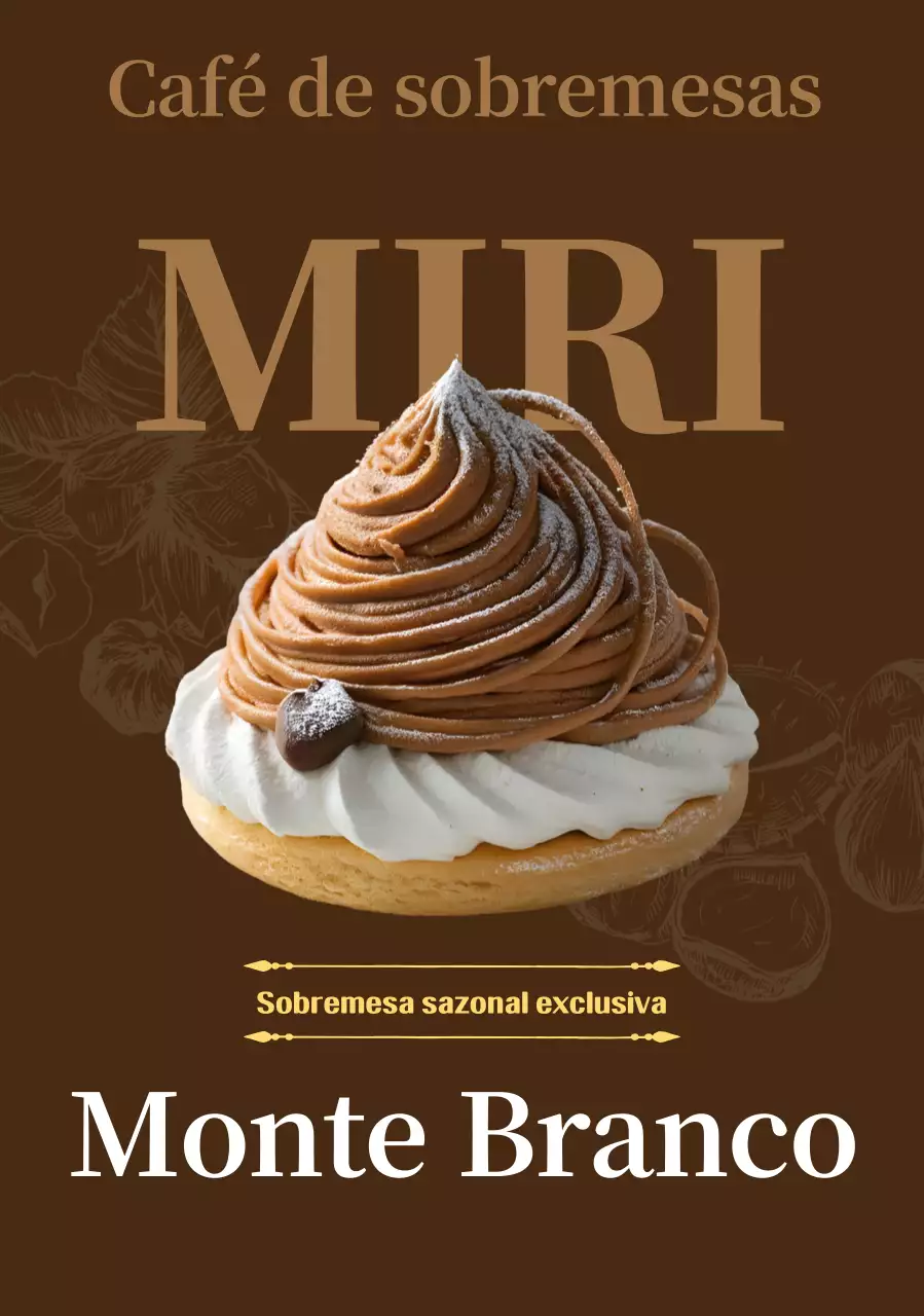 Anúncio de sobremesa de luxo marrom